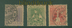 Schweiz Mi #  130/32 gestempelt Pro Juventute 1916 (51307)