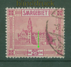 Saargebiet Mi # 100 III gestempelt Plattenfehler (51205)