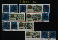 DDR Zusammendrucke Mi # 1320/22 postfrisch WZd 177/82 MMM (51640)