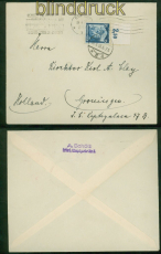 dt. Reich Mi # 568 EF Oberrand Auslandsbrief Erfurt 1935 nach Holland (51449)