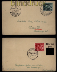 dt. Reich Mi # 694 x + 695 auf Karte aptierter Stempel Teplitz Schnau (51497)