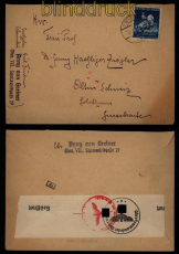 dt. Reich Mi # 771 EF auf Auslands-Zensur-Brief Wien 1942 in die Schweiz (51507)