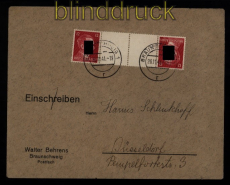 dt. Reich Mi # KZ 41 EF portogerecht Fernbrief Braunschweig 1941 Dsseldorf(51512