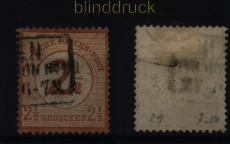 dt. Reich Mi #  29 gestempelt 2 1/2 auf 2 1/2 Groschen groer Schild (51795)