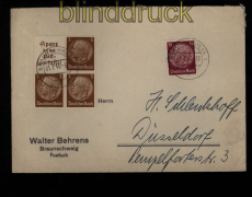 dt. Reich Mi # W 79 in MiF portogerecht Fernbrief Braunschweig 1940 (51516)
