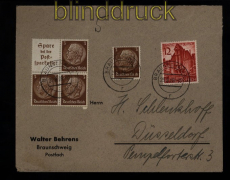 dt. Reich Mi # W 79 in MiF portogerecht Fernbrief Braunschweig 1939 (51517)