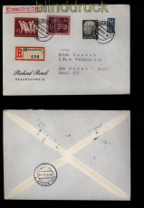 Bund Mi #  189, 215 und 216 MiF auf R-Brief Braunschweig 1955 nach Soest (51751)