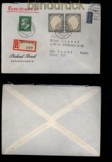 Bund Mi #  209 und 210 (2) MiF auf Einschreiben Braunschweig 1955 Soest (51752)