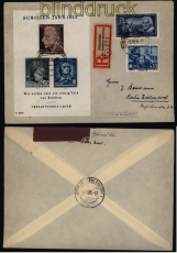 DDR Mi # Block  12 IV in MiF Einschreiben Glienicke 3.10.1955 nach Berlin(51777)