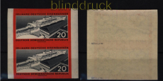 DDR Mi #  805 B postfrisch Eisenbahnfhre Sassnitz senkrechtes Paar gepr (51585)