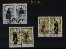 DDR Mi # 1074/79 gestempelt Volkstrachten (I) drei Paare Tagesstempel (51600)