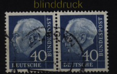 Bund Mi #  260 x gestempelt Heuss II waagerechtes Paar (51923)