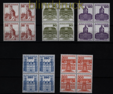 Bund Mi # 1139/43 postfrisch Burgen & Schl�sser als 4er-Bl�cke (51911)