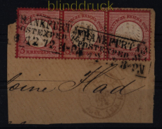 dt. Reich Mi #   9 gestempelt waagerechter 3er-Streifen Briefstck (51964a)