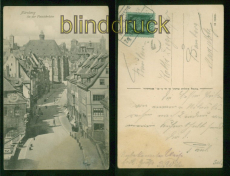 Nrnberg sw-AK An der Fleischbrcke Bahnpost Nrnberg - Hof 1912 (d8356)