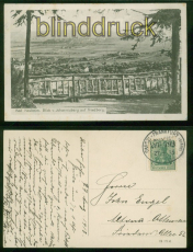 Bad Nauheim sw-AK Blick von Johannisberg auf Friedberg Bahnpost 1913 (d8360)