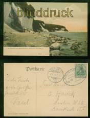Sassnitz nach Stubenkammer farb-AK Uferpartie beim Hngst Bahnpost 1906 (d8362)