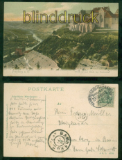 Freyburg farb-AK Schloss mit Blick auf das Unstruttal Bahnpost 1906 (d8399)