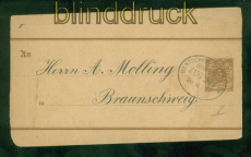dt. Reich Streifband S8 3 Pfennig mit Bahnpost Bentschen-Meseritz 1891 (51297)