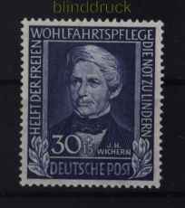 Bund Mi #  120 postfrisch H�chstwert Helfer der Menschheit 1949 (52096)