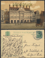 Rostock  i. M. sw-AK Rathaus 1914 nach Walddorf (d8438)