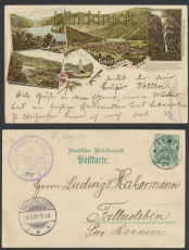 Ahlfeldsee farb-AK Gruss vom Alfeld-See vier Ansichten Sewen 1901 (d8442)