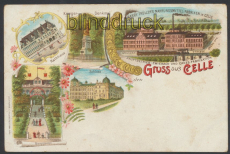 Celle Litho-AK Gruss aus .... fnf Ansichten ungebraucht (d8448)