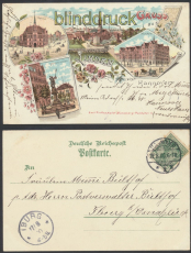 Linden vor Hannover farb-AK Gruss aus .... vier Ansichten 1909 nach Iburg(d8450)