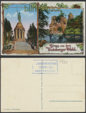 Teutoburger Wald farb-AK Gruss aus dem .... zwei Ansichten 1915 ungebrauch(d8458