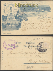 Niederwald Rdesheim sw-AK Gruss vom Niederwalddenkmal 1898 (d8471)