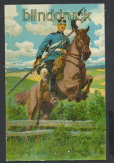Deutsche Armee-Knstler-Postkarte farb-AK Reiter auf Pferd ungebraucht (d8480)