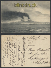 S.M.S. Ltzow sw-AK Schlachtkreuzer Feldpost 1916 (d8485)