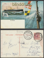 Norddeutscher Lloyd - Bremen farb-AK Dampfer York Neapel 1910 nach Holland(d8490