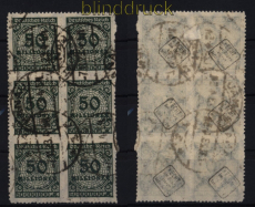 dt. Reich Mi # 321 B durchstochen gestempelt 6er-Bl�ck gepr�ft Infla Berl(52224)