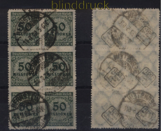 dt. Reich Mi # 321 B durchstochen gestempelt 6er-Blck geprft Infla Berl(52225)