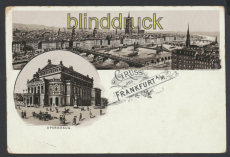 Frankfurt a/M Litho-AK Gruss aus .... zwei Ansichten ungebraucht (d8435)