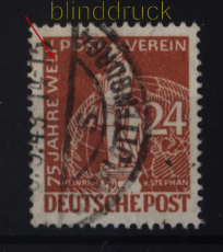 Berlin Mi #  37 I gestempelt 24 Pfg. Stephan mit Plattenfehler (52381)