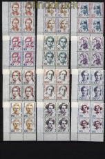 Berlin Mi # 770/849 postfrisch Frauen 4er-Blcke vom Eckrand (52452)