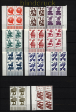 Berlin Mi # 402/11 + 453 postfrisch Unfallverh�tung 4er-Bl�cke vom Eckrand(52447