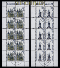 Bund Mi # 2156/57 A gestempelt Sehenswrdigkeiten komplette 10er-Bgen (52361)