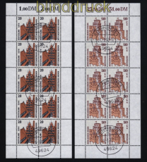 Bund Mi # 2224/25 A gestempelt Sehenswrdigkeiten komplette 10er-Bgen (52366)