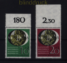 Bund Mi #  141/42 postfrisch NABA Wuppertal vom Oberrand (52517)