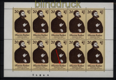 DDR Mi # 2755 IV postfrisch Kleinbogen IV Martin Luther (52398)
