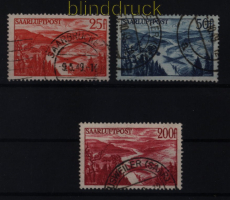 Saarland Mi # 252/54 gestempelt Saar III Flugpostmarken (52571)