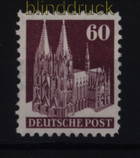 Bi-Zone Bauten Mi #  93 wg III W B postfrisch 60 Pfg. Bauten weit gezhnt (52574)
