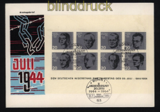 Bund Mi # Block  3 Widerstandskmpferblock auf Ersttagsbrief FDC (52584)