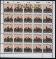 Bund Mi # 1491 postfrisch kompletter Bogen mit 1491 I Plattenfehler (52654)
