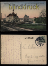 Stassfurt farb-AK Wasserthor-Strasse mit Kaiserlichen Postamt 1909 (d8511)