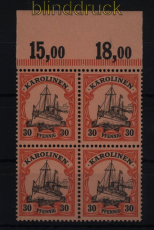 Karolinen Mi # 12 postfrisch 4er-Block vom Oberrand (52701)