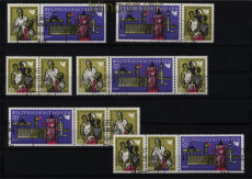 DDR Zusammendrucke Mi # 1478/80 gestempelt WZd 204/09 Weltfriedenstreffen(52758)